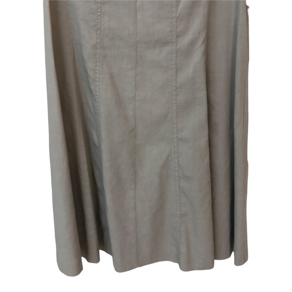 Theory dress, linen with spandex, sleeveless a-line, natural taupe color, Sz 8 - Picture 3 of 11